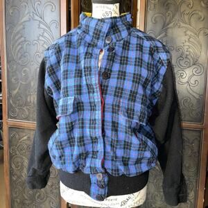 Carole‎ Little Saint Tropez West 100% Wool Vintage Plaid Jacket / Coat Women's M